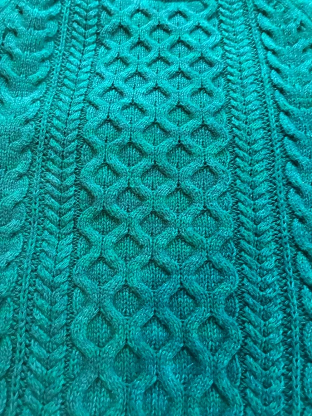 GAP Women's Teal Cable Knit Crewneck Sweater - Picture 3 of 6